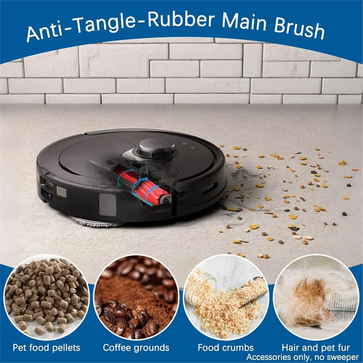 ABPO Q Revo Replacement Accessories for Roborock Robot Vacuum, Main Side Brush HEPA Filter Mop Cloth Dust Bag