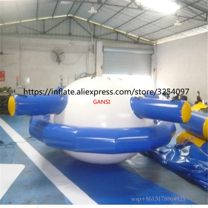 Durable 4X4x1.8M Floating Inflatable Spinner Water Toys Adult Inflatable Water Saturn For Aqua Park