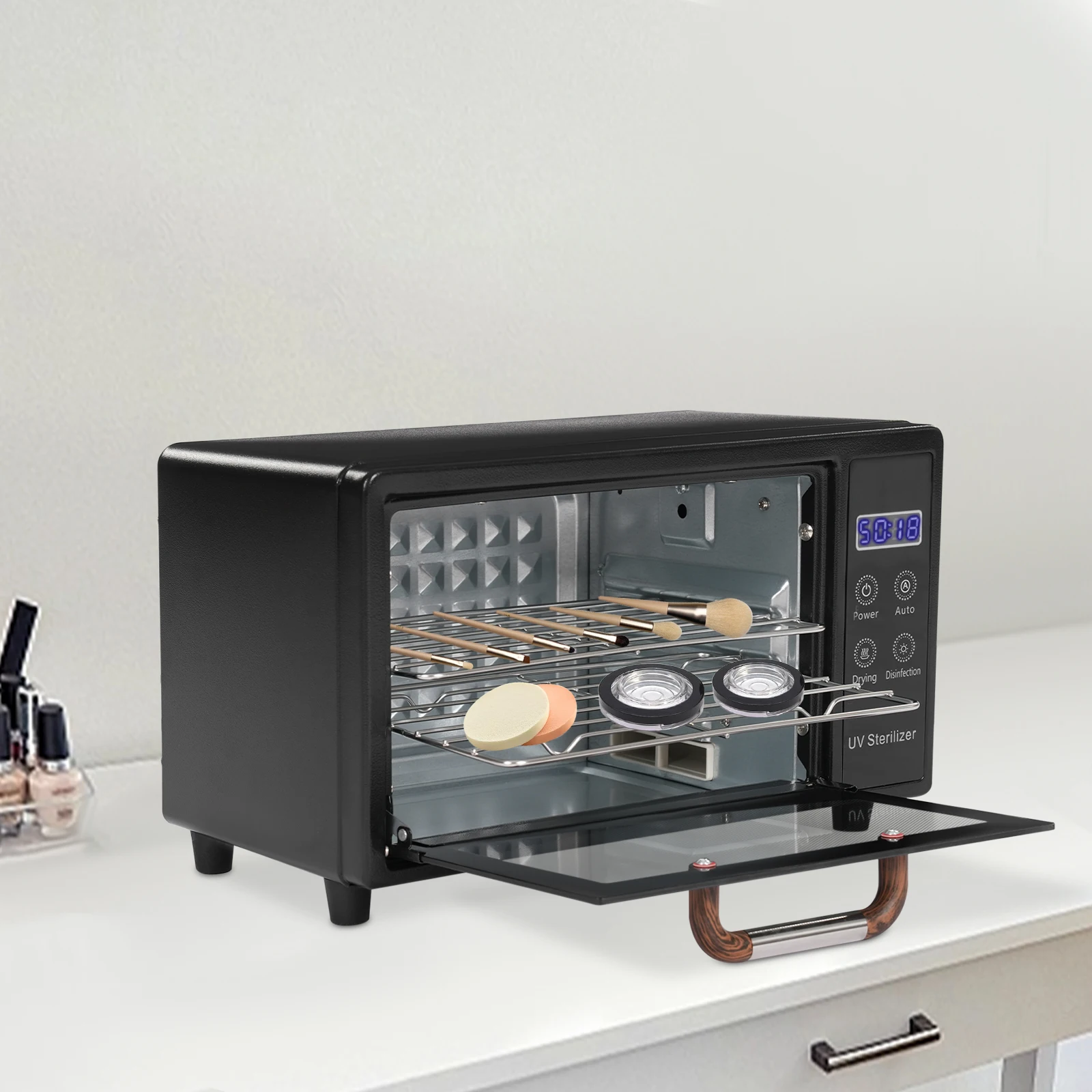 Black 110V 160W Nail And Tattoo Tool Drying Box American Standard Sterilizer for Nail Tools Nail Care Tools Drying Box For Nail