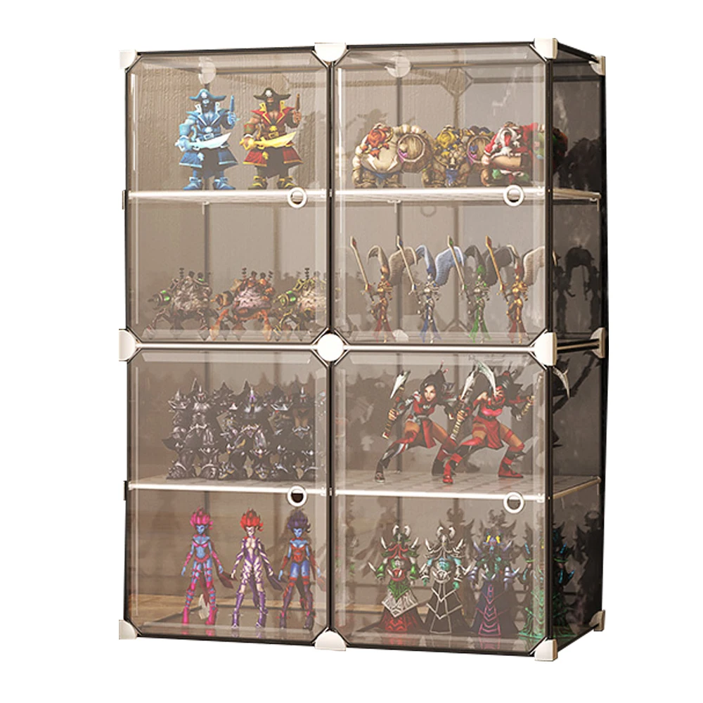 Display Cabinet Toy Storage Cabinet Model Toy Dustproof Bag Cabinet Household Plastic Transparent Building Block Storage Rack