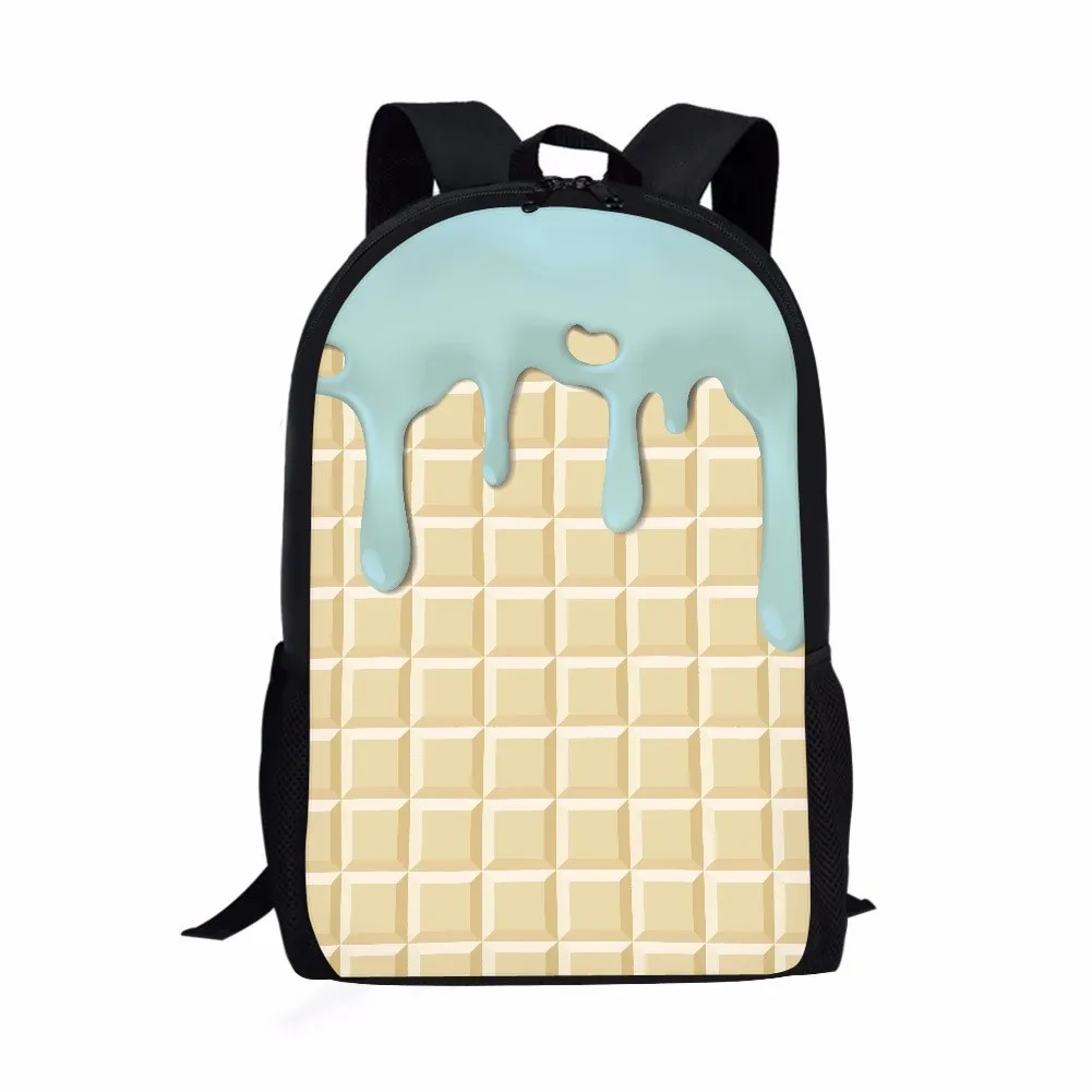 Summer Strawberry Ice Cream Pattern Students School Bag Girls Boys Book Bag Teenager Daily Casual Backpacks Storage Rucksacks