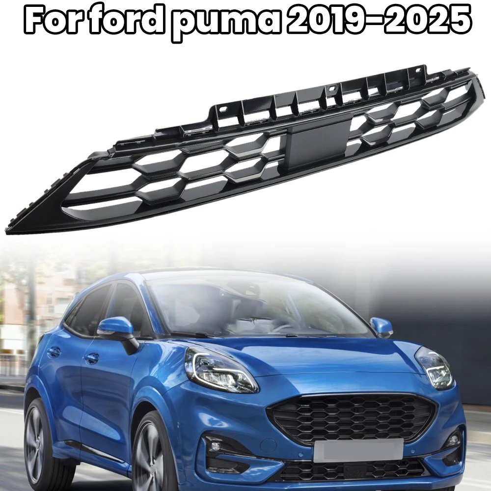 

Front Bumper Center Lower Grille For Ford Puma 2019-2025 ST-line ABS Replace Gloss Black Honeycomb L1TB-17K945-A Racing Grills