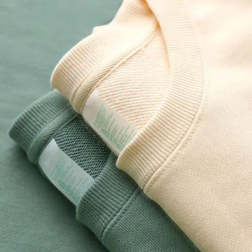 Imagen 2 del producto Sudadera verde Matcha para hombre y mujer, suéter de cuello redondo pesado, ropa de calle de Color sólido, 420g, otoño