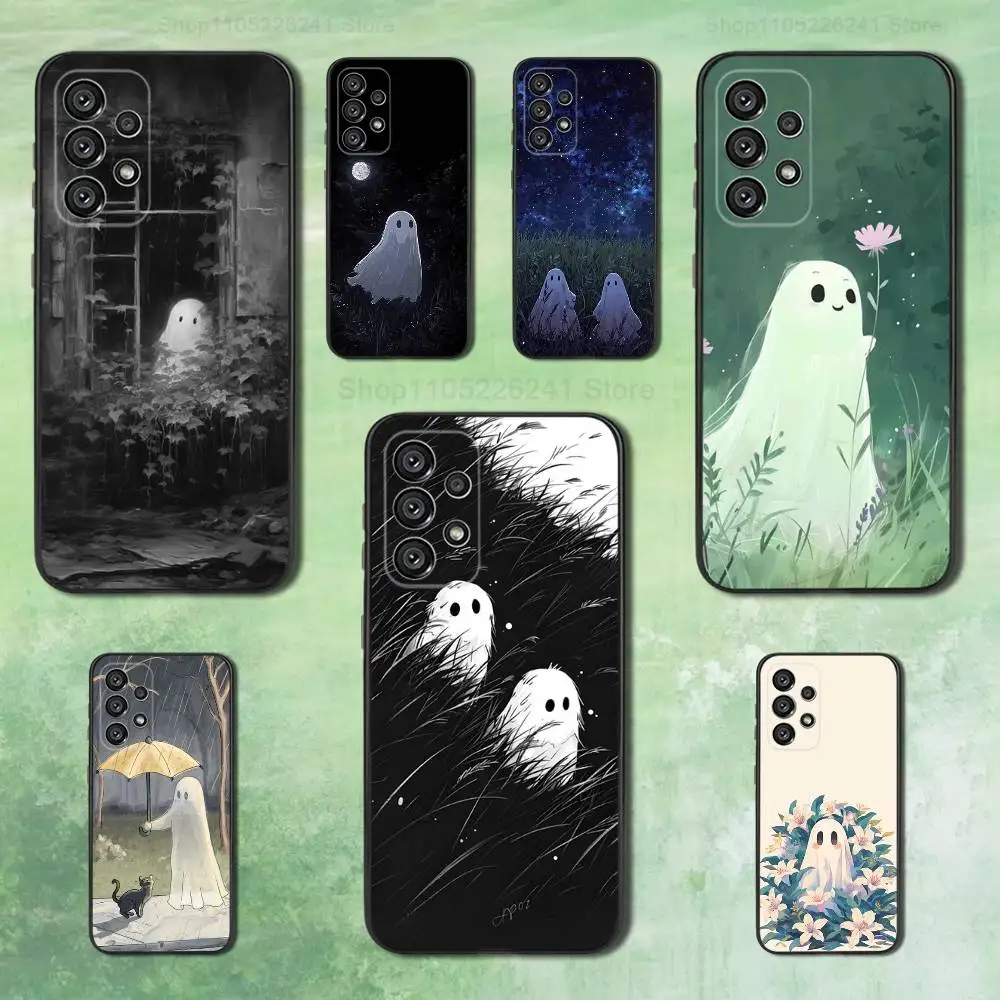 

Cute Ghost Halloween For Samsung Galaxy A53,31,52,72,41,22,73,32,71,Note,J7,8,9,5G Soft Black Silicone Phone Case