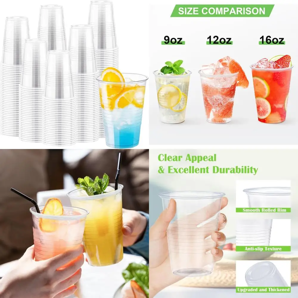 

1000 Pack 16 oz Clear Plastic Cups, Disposable for Parties and Events