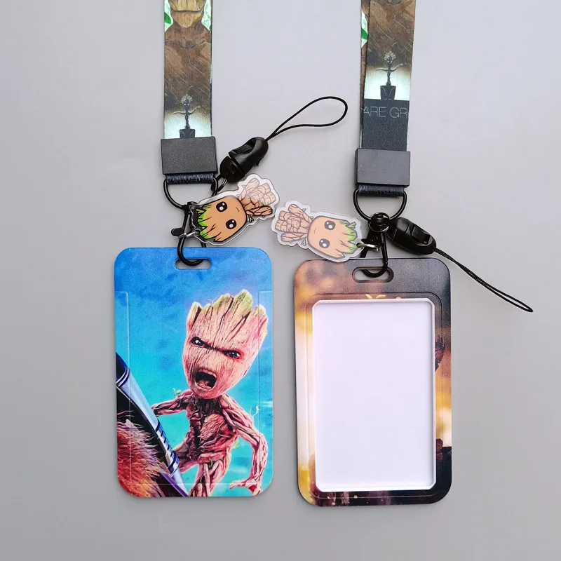 I'm Groot. Cute Card Holder Lanyards for Keychain Superhero Movie Card Holders Neck Strap Door Badge Holder Credencial Pendant image 2