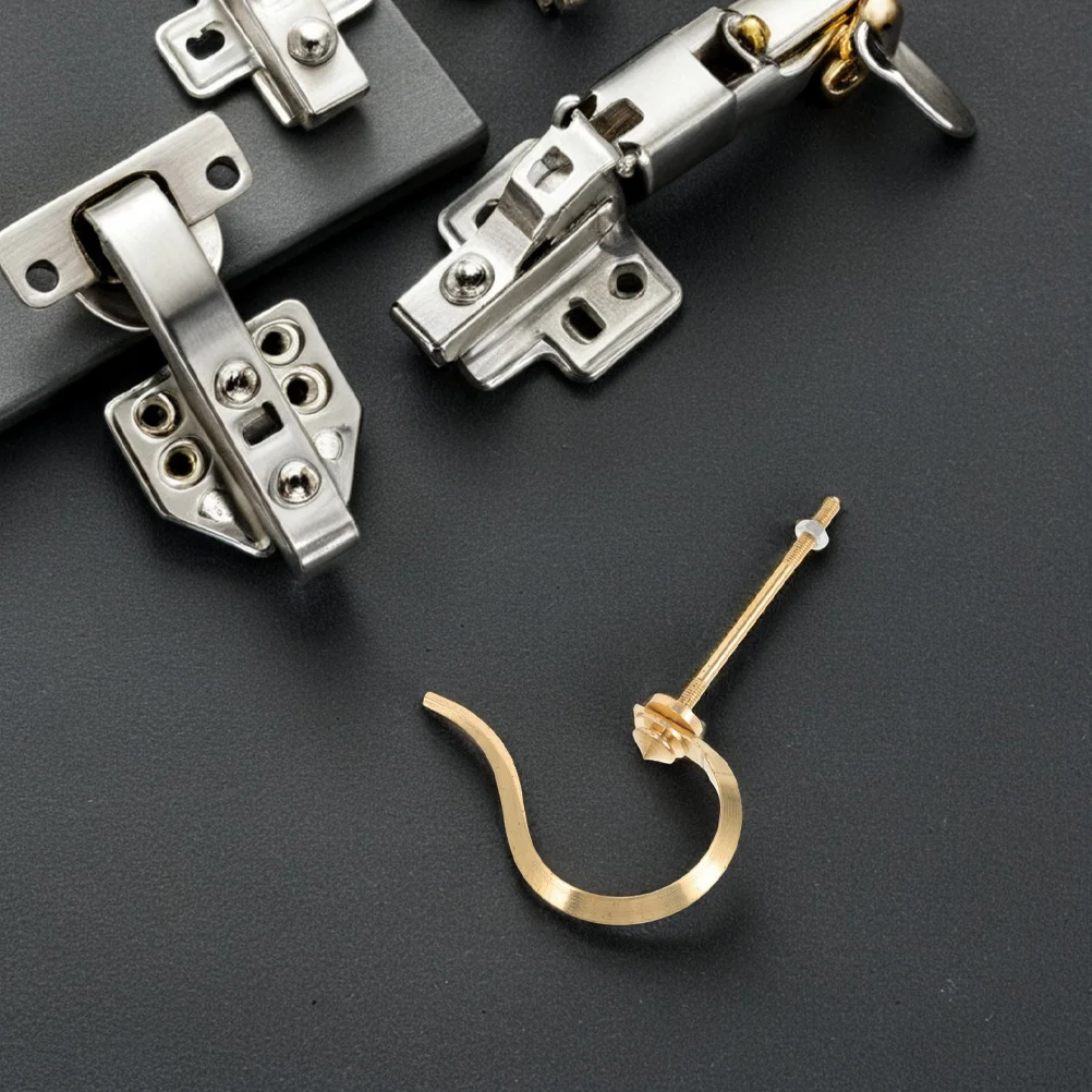 

2 Pcs Brass Cage Hook Bird for Replacement Hanging Parts Accessories Hanger Hooks Carrier