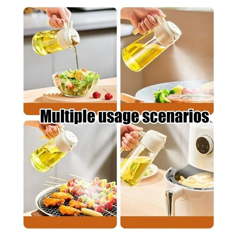 Oil Dispenser For Kitchen Spray, Oil Dispenser Bottle Spray And Pour, 2 In 1 Olive Oil Dispenser 4 Pcs