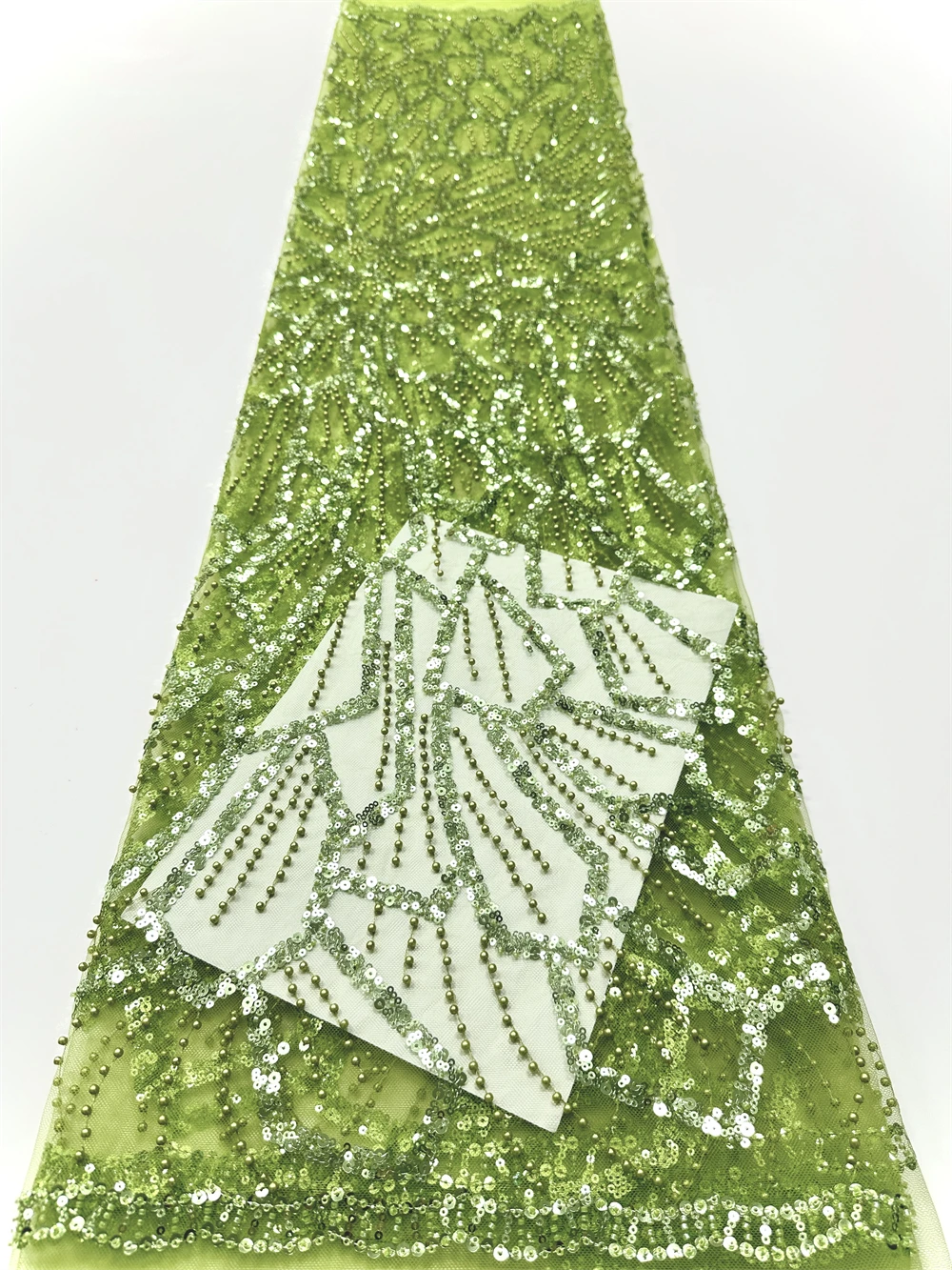 قماش تول شبكي فاخر من الدانتيل الأفريقي النيجيري المطرز مع ترتر وخرز للملابس والديكور المنزلي #2