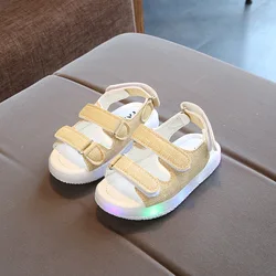 Children's Luminous Beach Sandals Children's Shiny Light Shoes Little Girls LED Light-up Shoes Little Kids Glowing Light Sandals