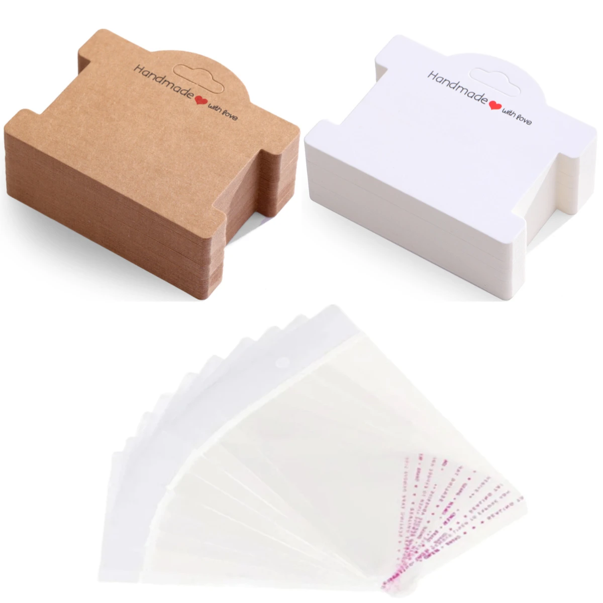 20/50 sets Blank Paper Hair Clip Display Cards Kraft White Black Jewelry Hair Accessories Pakcage Paper Card Countertop Shop