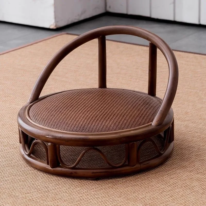 

Vintage Zen Tatami Chair Japanese Style Room Low Stool Meditation Rattan Kneeling Position Mat Bay Window Living Room Tea Table