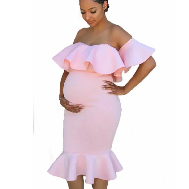 Pregnant Woman Dresses Christmas Party Clothing Gown Pregnant Clothes Pregnancy Dress Photography Props Clothes Maternity Skirt