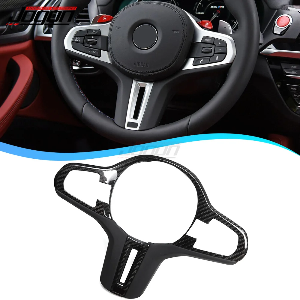 Carbon Fiber ID6 Replace Steering Wheel Cover Trim For BMW 1 2 3 4 5 6 8 G30 G31 G32 G15 G16 G17 M5 F90 M8 F91 F92 Car Interior