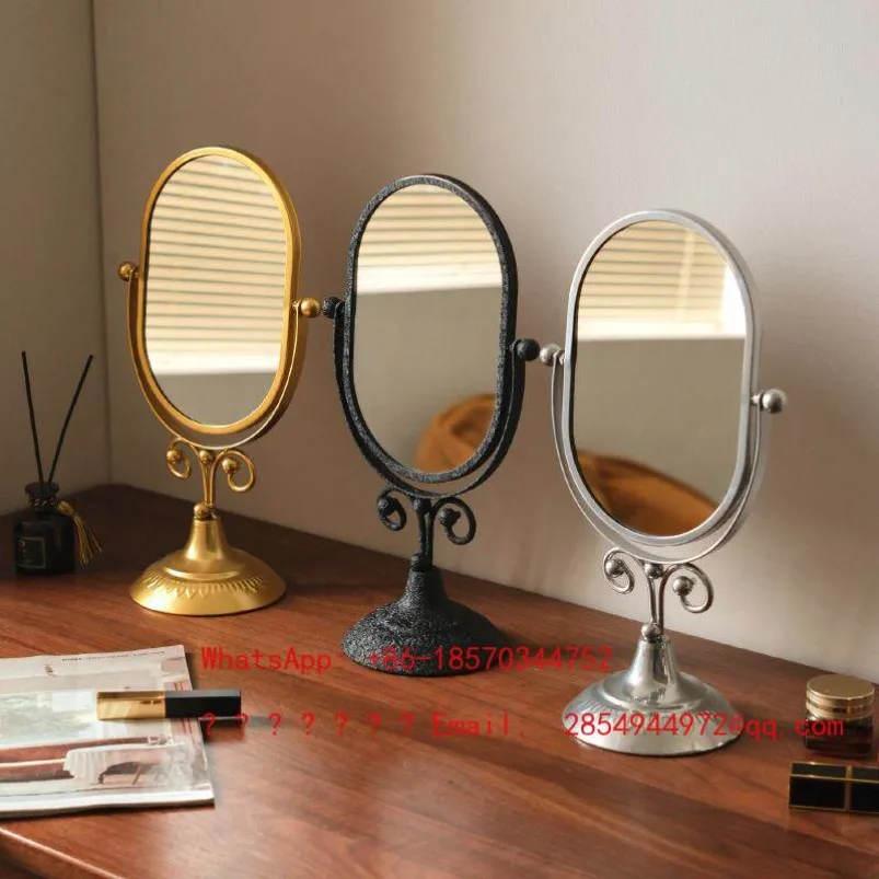 Light Luxury Desktop Makeup Mirror Bedroom Oval Beauty Beauty Mirror High Value