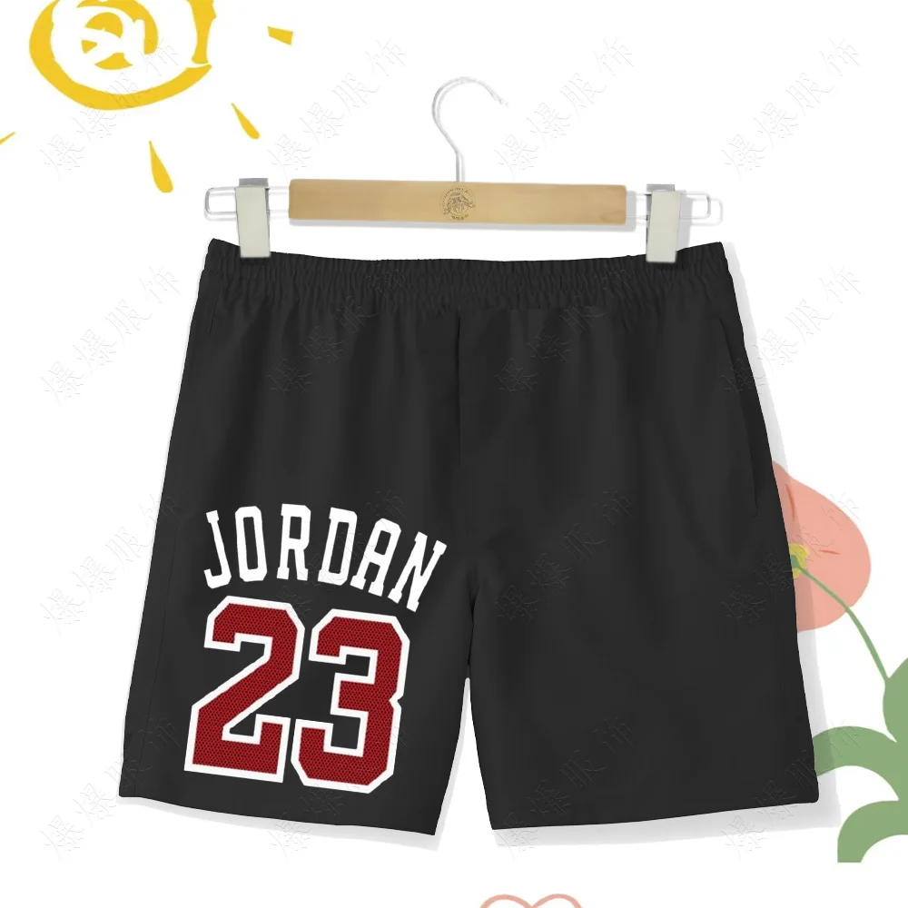 

Football Sports Beach Pants Children's Minimalist Printed Numbers 23 Kid Clothing Breathable Quick Drying Boys' Board Shorts