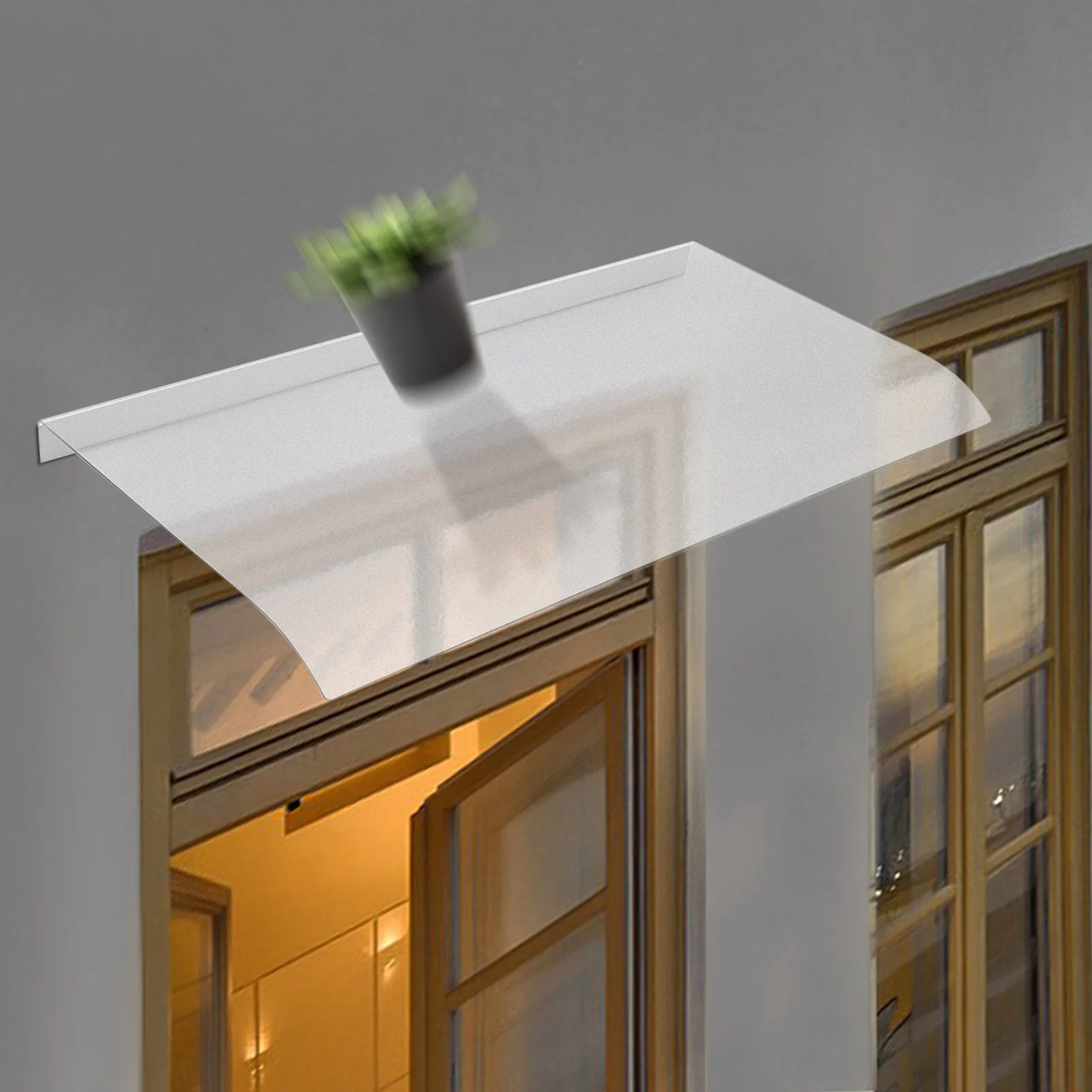 

Твердый изогнутый прозрачный солнцезащитный козырек толщиной 0,14 дюйма, звукоизоляционный наружный интегрированный конструкционный навес для коридоров и террасов