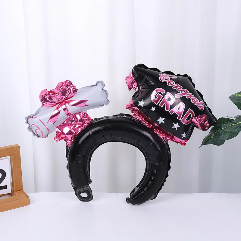 10/30/50 قطعة مجموعة جديدة سوداء قبعة التخرج عقال بالون مجموعة نفخ 2025 موسم التخرج زينة الحفلات