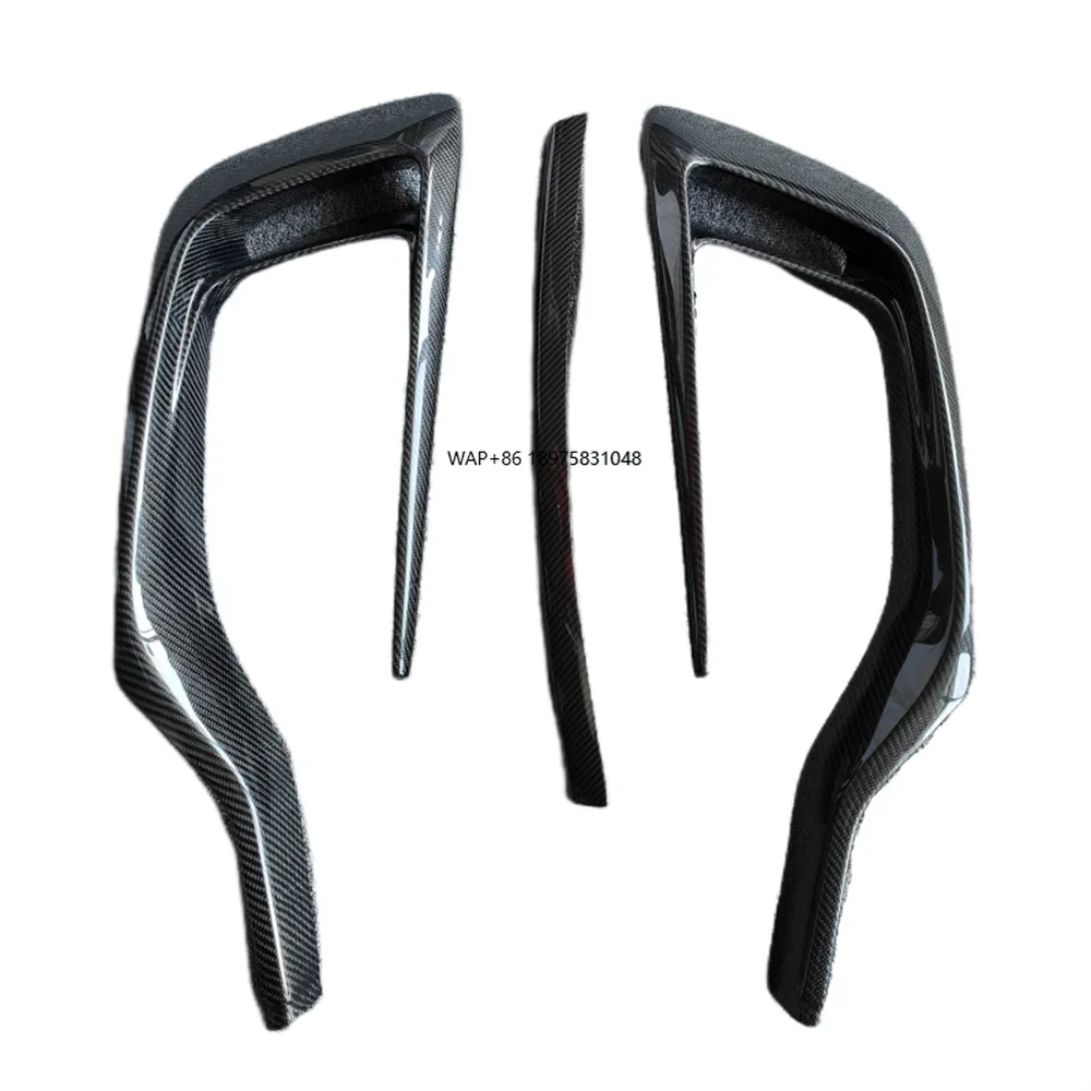 

For Body Parts True Carbon Fiber M-Style Front Bumper Splitter Air Blade Fins Rear Ventilation Duckwing