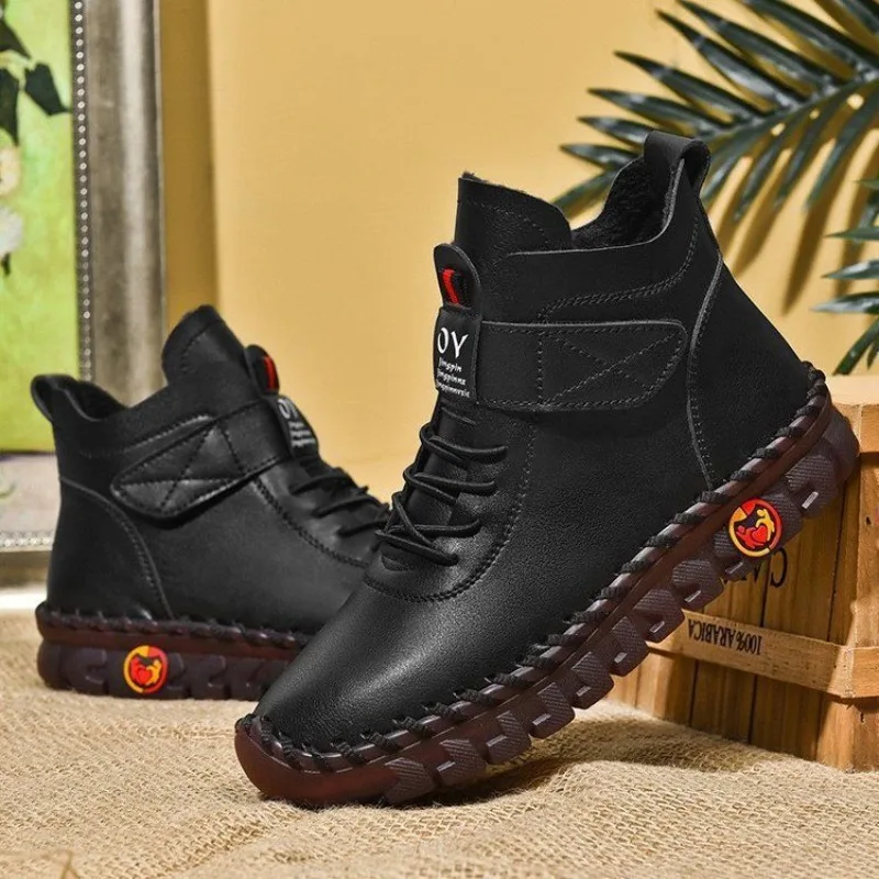 Women White Winter Women Boots Mom Cotton Shoes for Women 2025 New Waterproof Keep Warm Short Snow Boot Brown Long Boots
