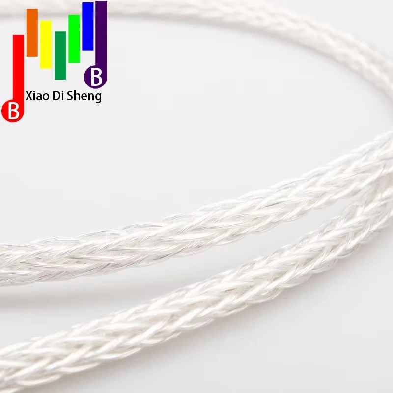 Trança 8ag alta pureza banhado a prata cabo de alto-falante occ 16 fios fio de alto-falante de áudio alta fidelidade diy em massa