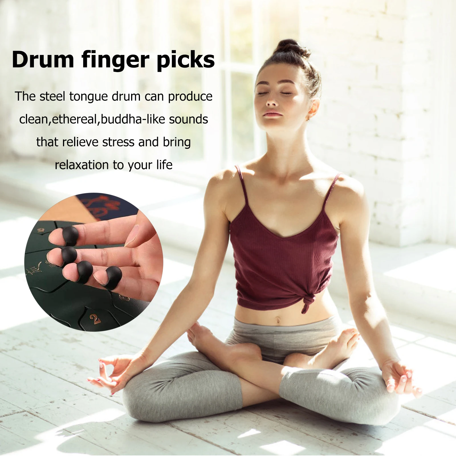 

1 set Silicone Anti-Slip Finger Covers Steel Tongue Drum Accessories Musical Instrument Supplies Drumstick Holder Replacement