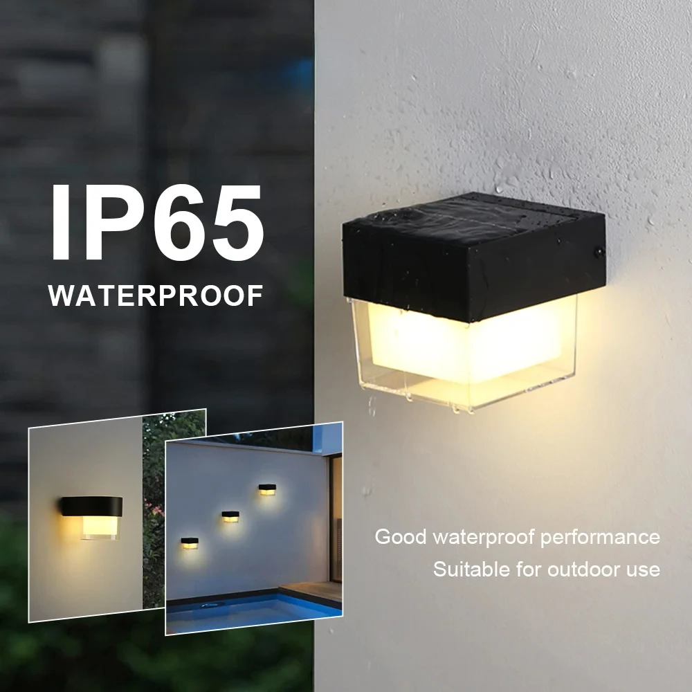 الطاقة الشمسية في الهواء الطلق الجدار الخفيفة للماء LED واجهة الجدار مصباح 4W اللاسلكية شارع الشرفة حديقة الإضاءة
