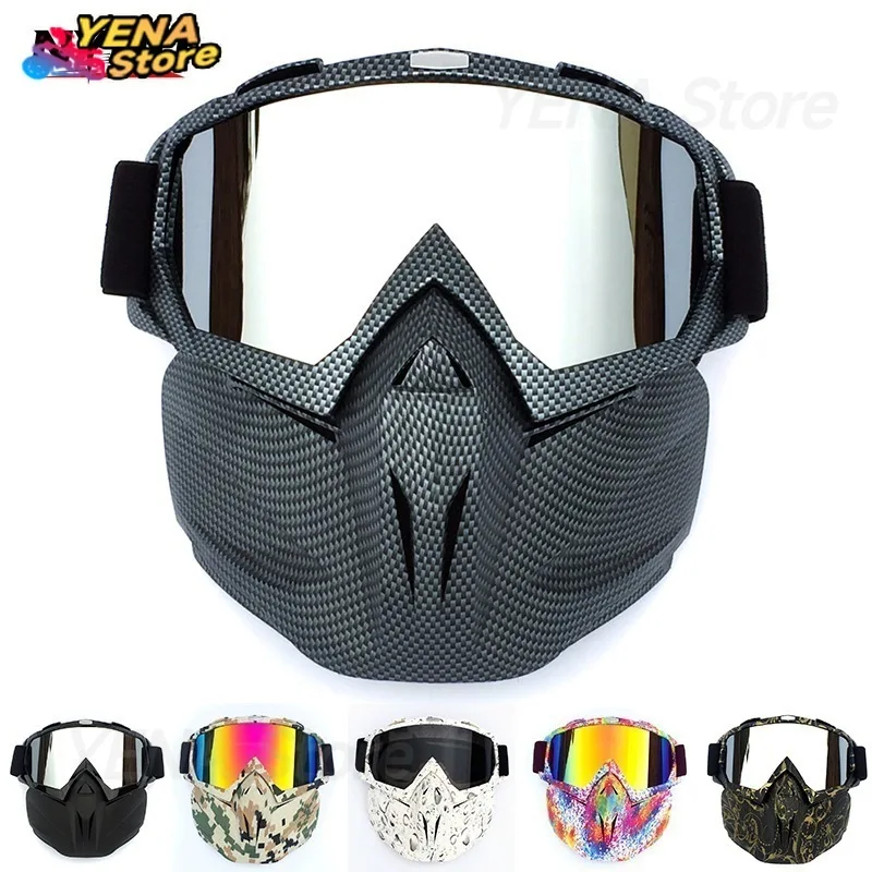 YENA- Retro Mask Motorcycle Racing Goggles Riding Glasses Windshields Off-road Ski Oakley Sunglasses,1pcs