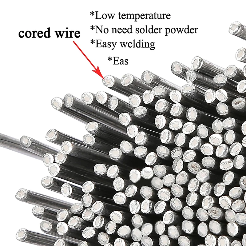 10 Stuks Lage Temperatuur Gemakkelijk Smelt Aluminium Universele Lasstaaf Gevulde Walsdraad Soldeer Geen Behoefte Soldeer Poeder Lasbar