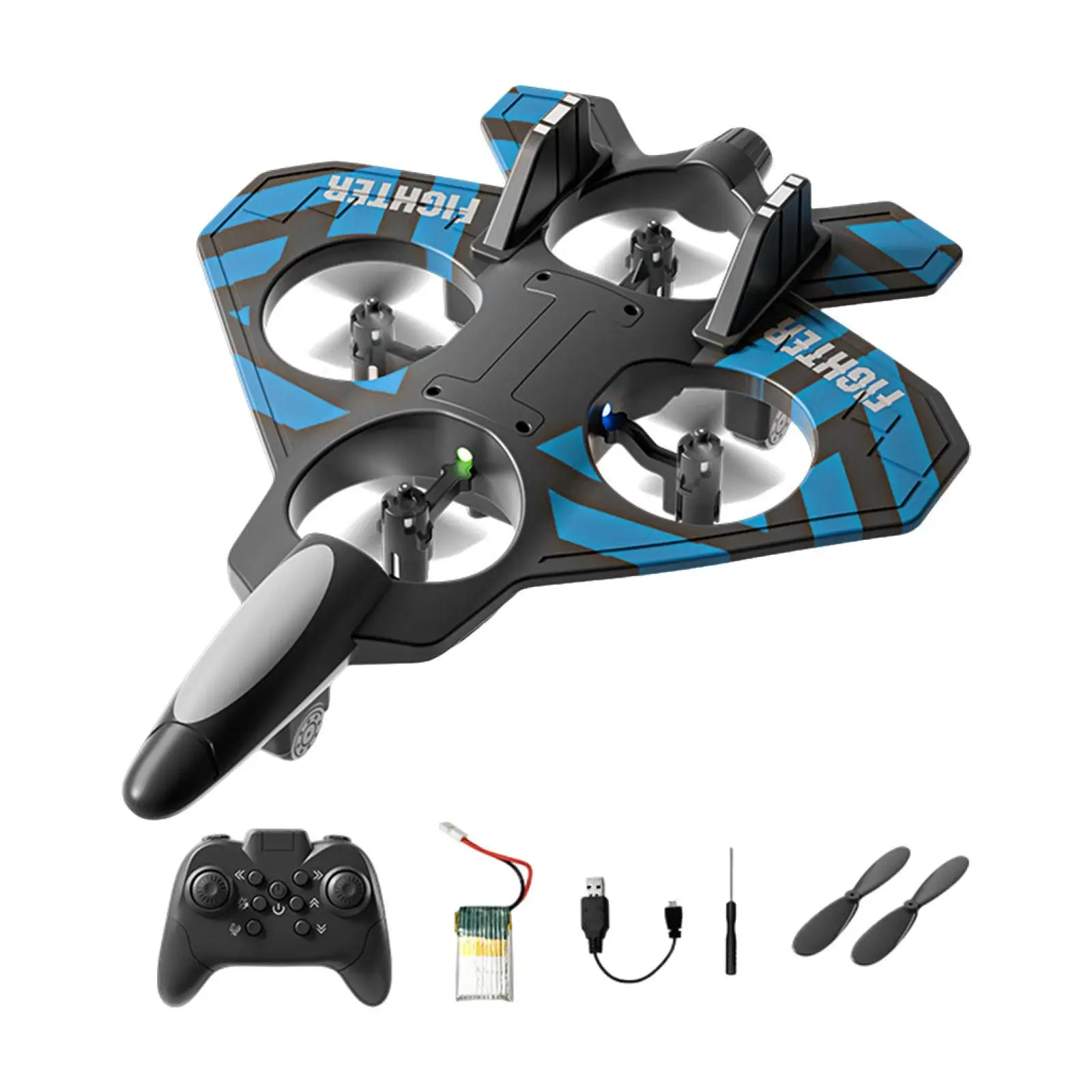 Remote Control Airplane Quadcopter Helicopter 2 Speeds Adjustable Portable 360° Flip Hobby Glider RC Plane Outdoor Flying Toy