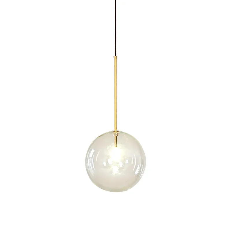 Clear Glass Globe G4 Led Pendant Lights Dining Room  Suspend Lamp Metal   Chandelier  Hanging   DropLight