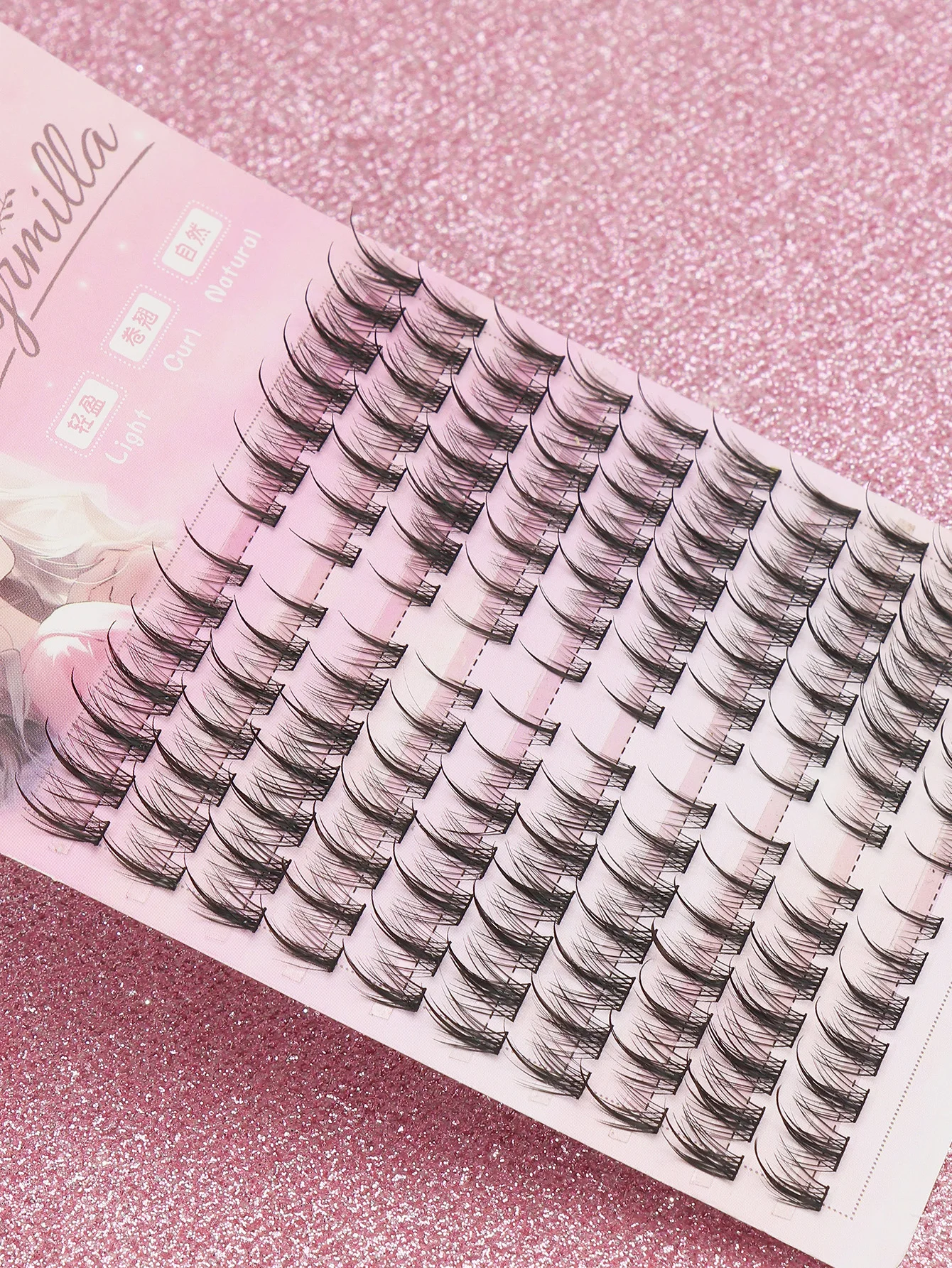 140 مجموعة 10 صفوف من الرموش الصناعية الطبيعية الجنية متناهية الصغر الجذعية ريشة مروحة ذيل السمكة تطعيم حفل زفاف متقاطع #4