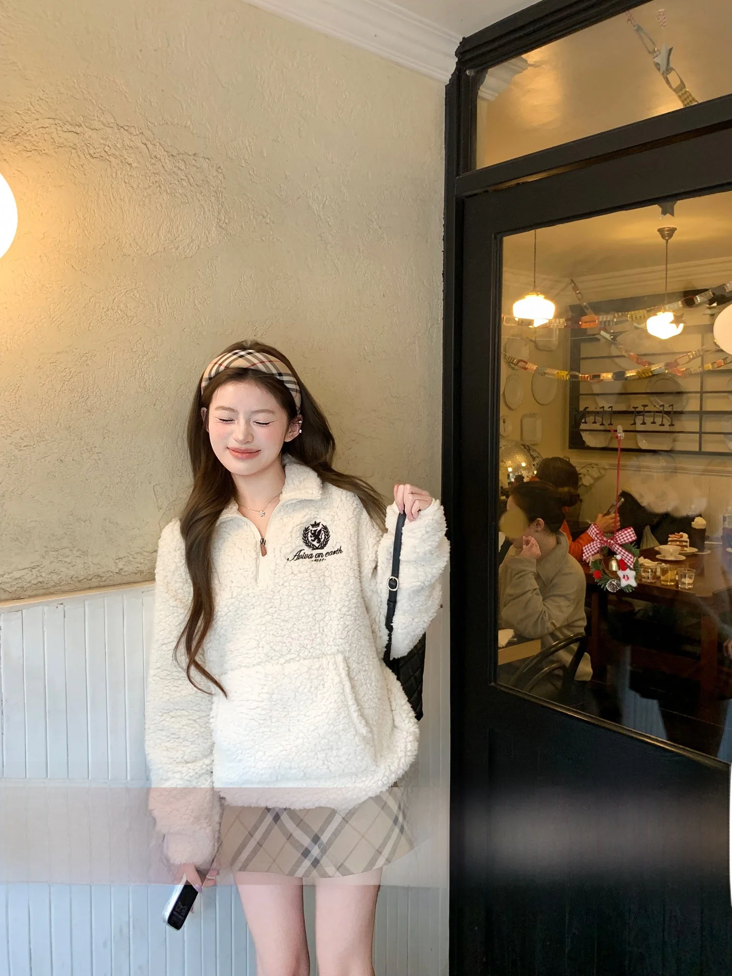 

Женская свободная толстовка из полиэстера с вышивкой, утепленная, для зимы, повседневная, удлиненная, облегающая, с капюшоном, из вельвета Thiened Lamb