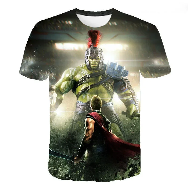 

Marvel character Hulk 3D boy T-shirt clothing, quick-drying, breathable Y2K comfortable, trendy and casual children's clothing
