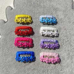 Fashion Colorful Small Flower Alloy Pet Hairpin Hair Beauty Decorations 8 Styles Handmake BB Clip for Puppy Dog Cat Pet Supplies