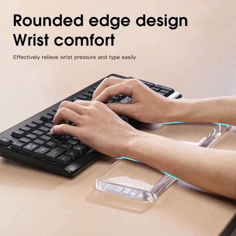 

Keyboard Wrist Rest Pad Ergonomic Transparent acrylic Support Anti-Slip Base Desktop Easy Typing Pain Relief for Office Home