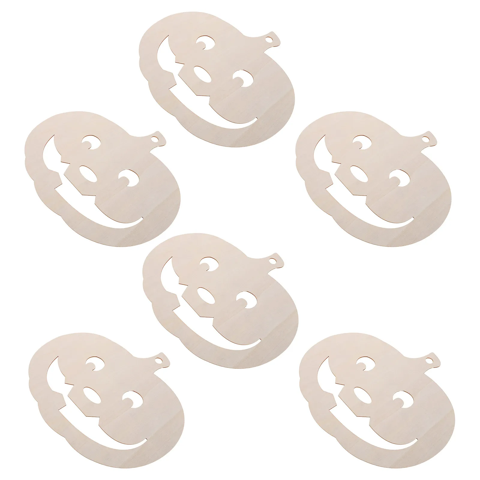

6Pcs Paintable Wooden Pumpkin Cutouts Unfinished Blank Discs Safe Splinter-Free for Halloween Thanksgiving Autumn