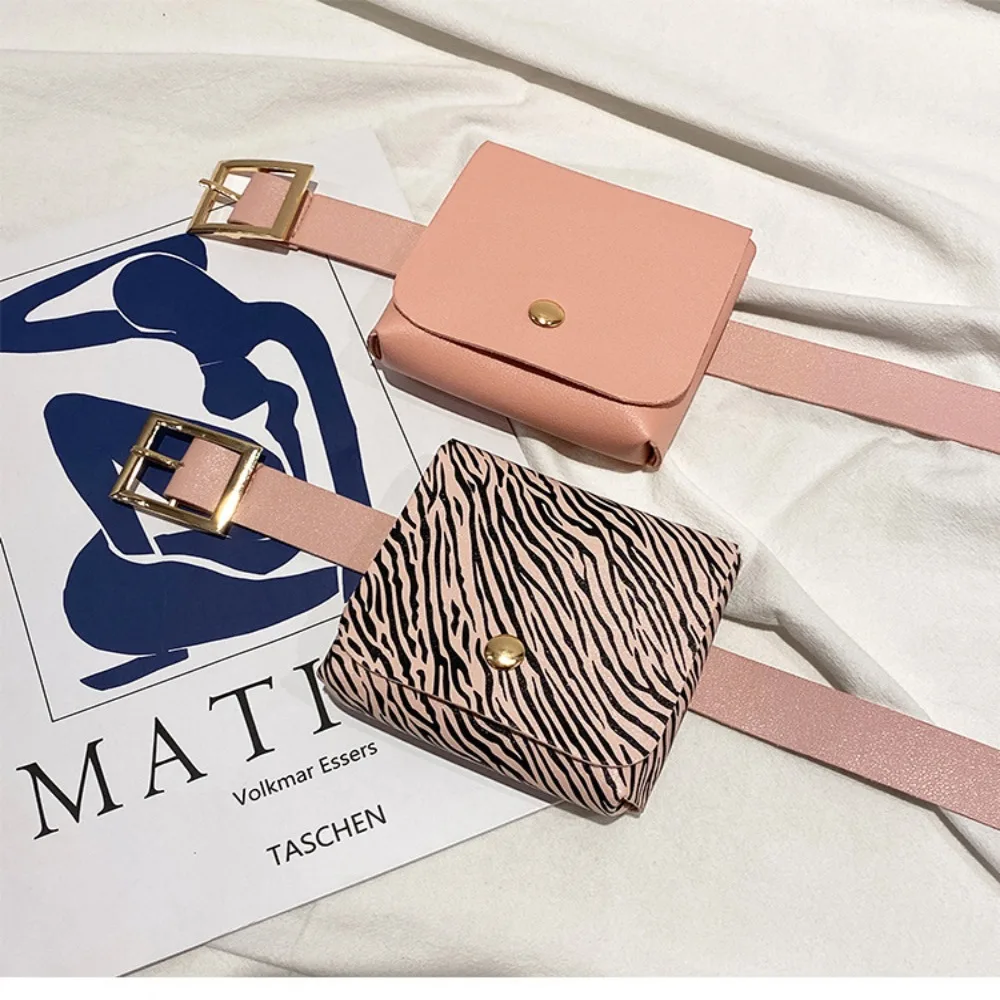 

Съемная мини-поясная сумка с леопардовым принтом 2 в 1, кошелек для монет в полоску, маленькая квадратная сумка, сумка для мобильного телефона, женская поясная сумка для девочек