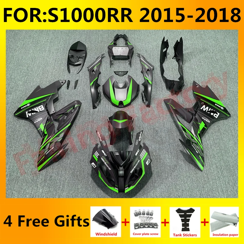 

NEW ABS Motorcycle full fairings kit fit For S1000RR S 1000 RR S1000 RR 2015 2016 2017 2018 bodywork Fairing kits green black