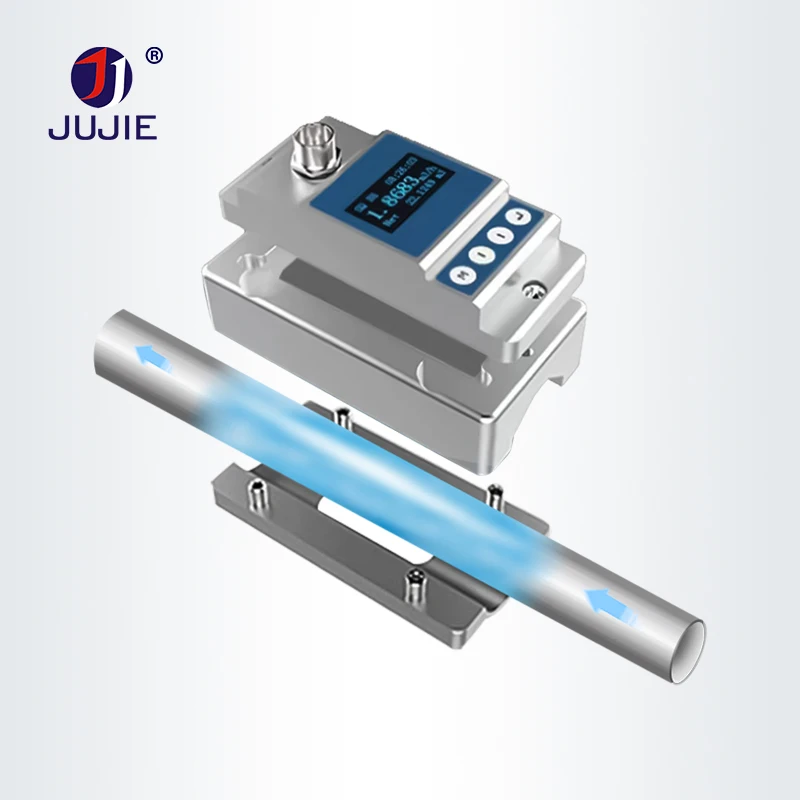 Medidor de flujo Medidor de flujo de líquido alcalino de ácido líquido puro ultrasónico con función de almacenamiento de datos 4-20mA RS485