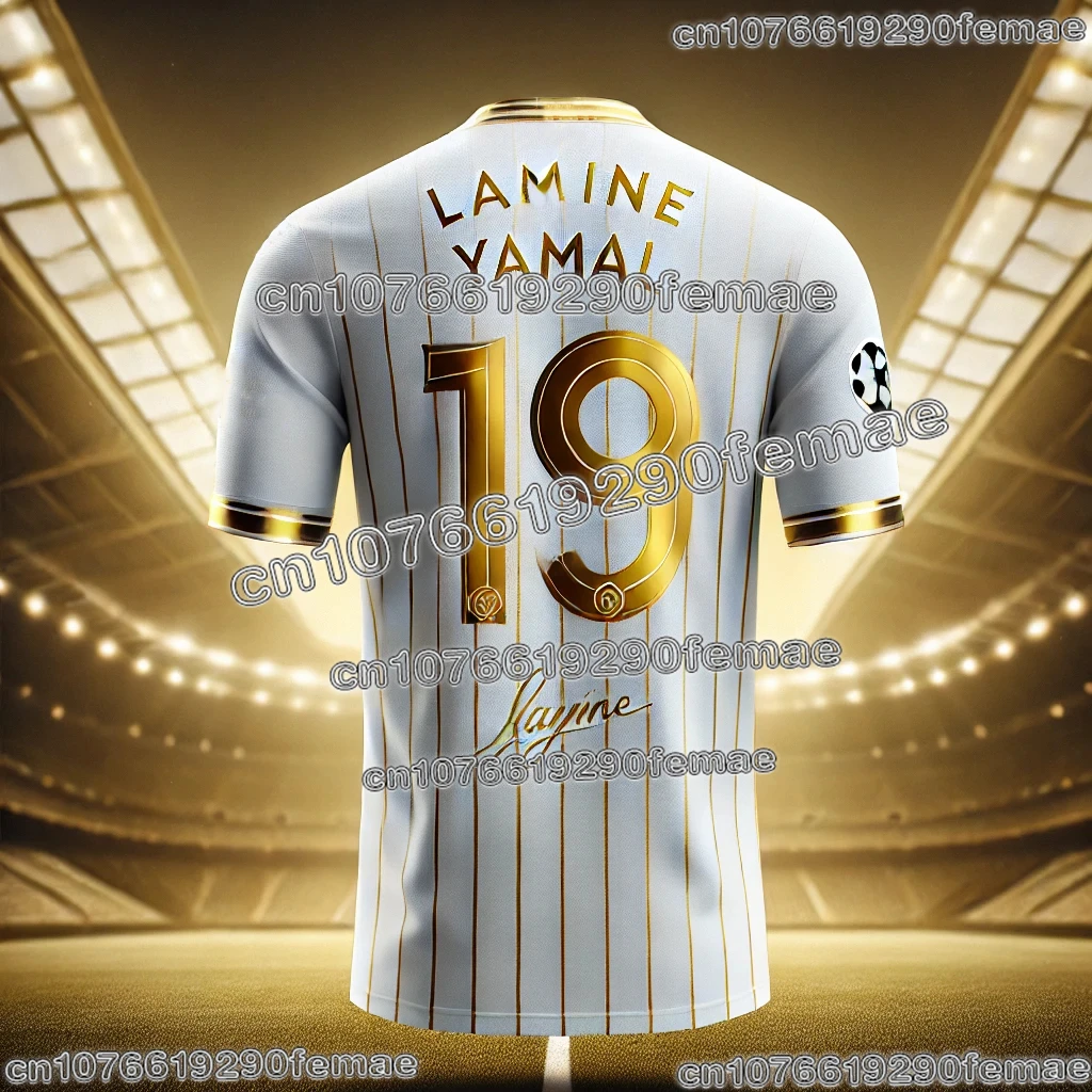 أحدث تصميم AI الأصلي لامين يامال الفاخرة التذكارية عالية الجودة قميص رياضي يوميا مريح لكرة القدم