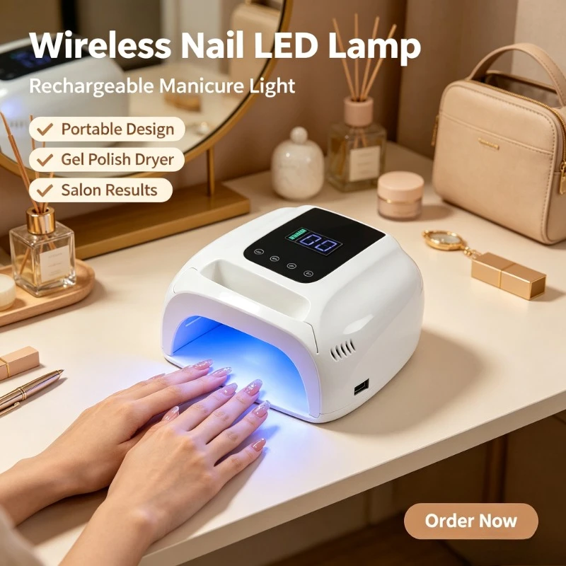 Mobile Manicure Service Light, Wireless Rechargeable Nail UV Lamp, Large Battery Gel Dryer for Salon & Home Use