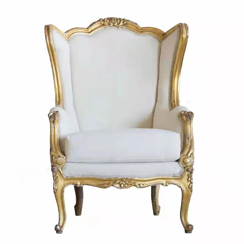 

American country, solid wood sofa, model room, villa, living room, three people, furniture, combination