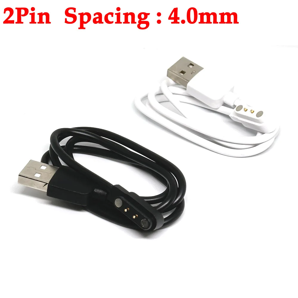 

Universal 2Pin 4mm Strong Magnetic Charge Cable USB Charging Line Cord Black White grey for Smart Watches