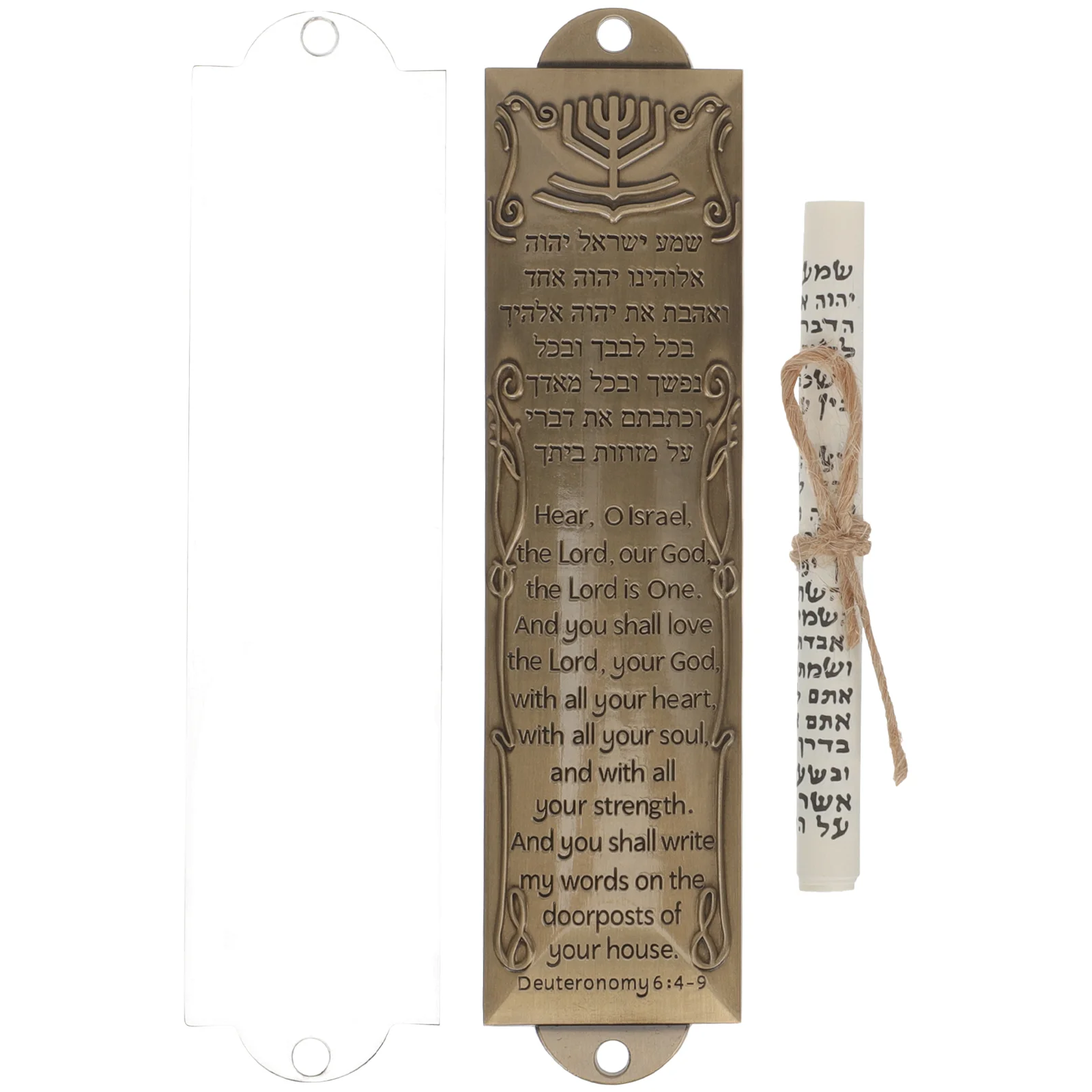 Religious Holy Scroll Embellishments for Crafts Judaica Mezuzah Decor Commemorate Alloy Metal Retro Man