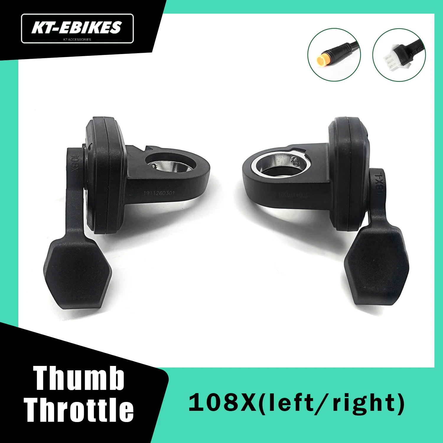 Wuxing Thumb Throttle 108X Ebike Trigger Throttle Plastic Finger Throttle 24V 36V 48V 60V 72V Left Right Thumb Throttle