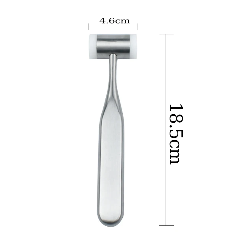 Dental Implant Bone Mallet Hammer with Double-Headed Replaceable Pad Stainless Steel Handle Teeth Surgical Extraction Tool