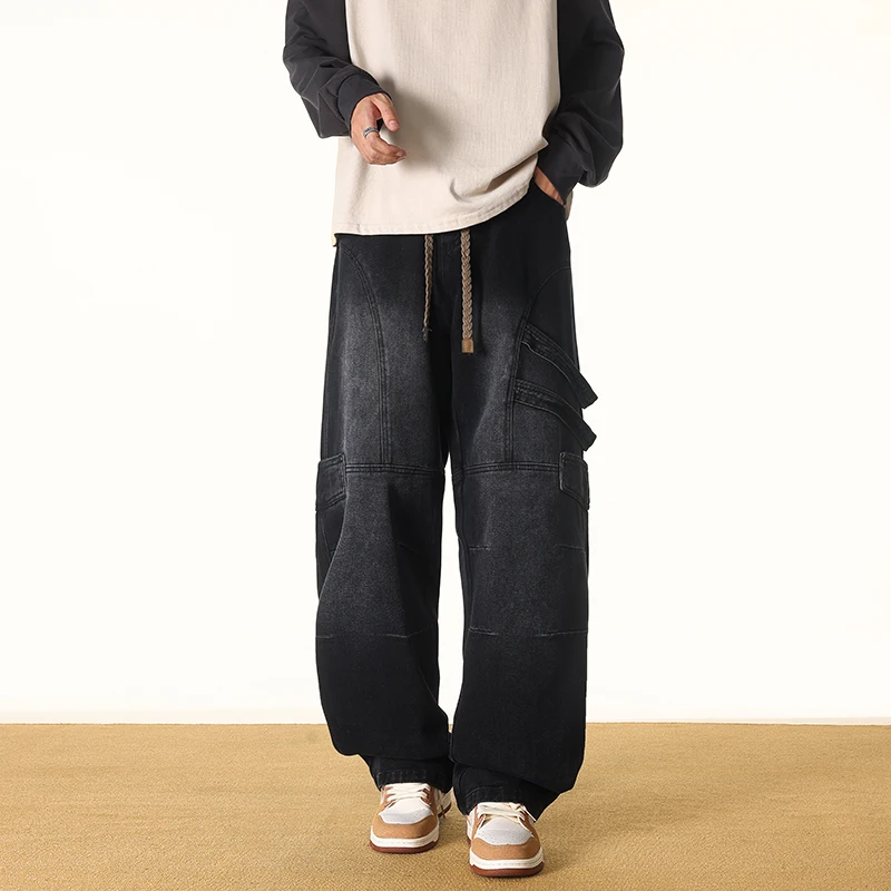 Pantalons de pêche décontractés à la mode, amples, jambes droites, pantalons d'extérieur pour hommes, confortables, grande taille, printemps automne