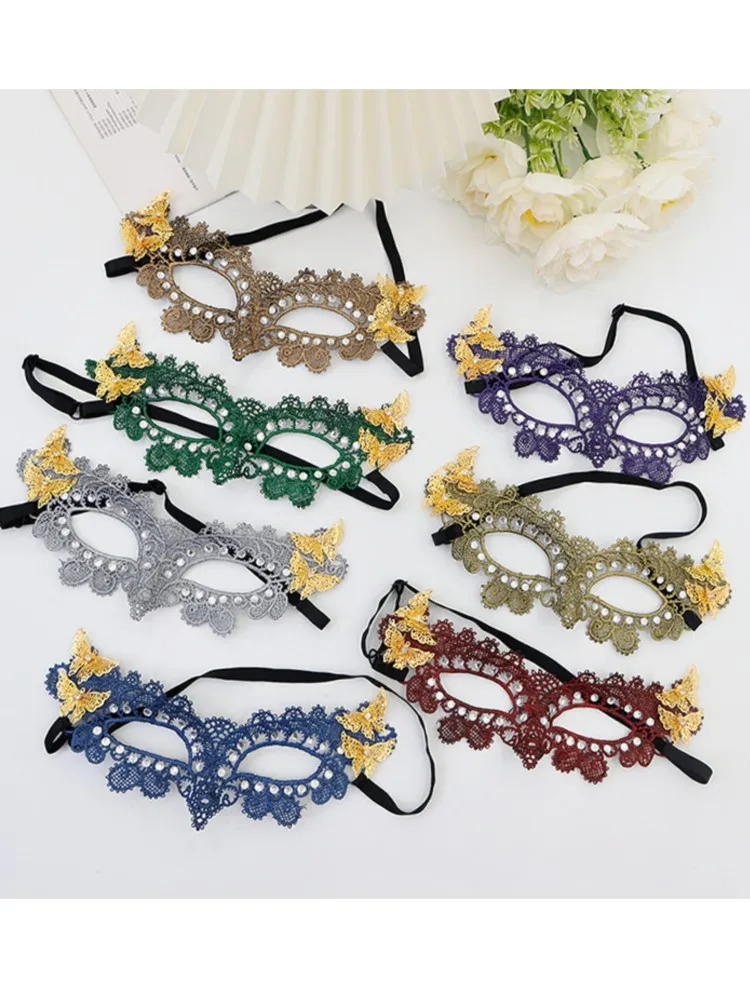 Masque pour les yeux Sexy plume eau diamant gland vénitien mascarade bal Halloween fête déguisement accessoires de déguisement dame masque facial