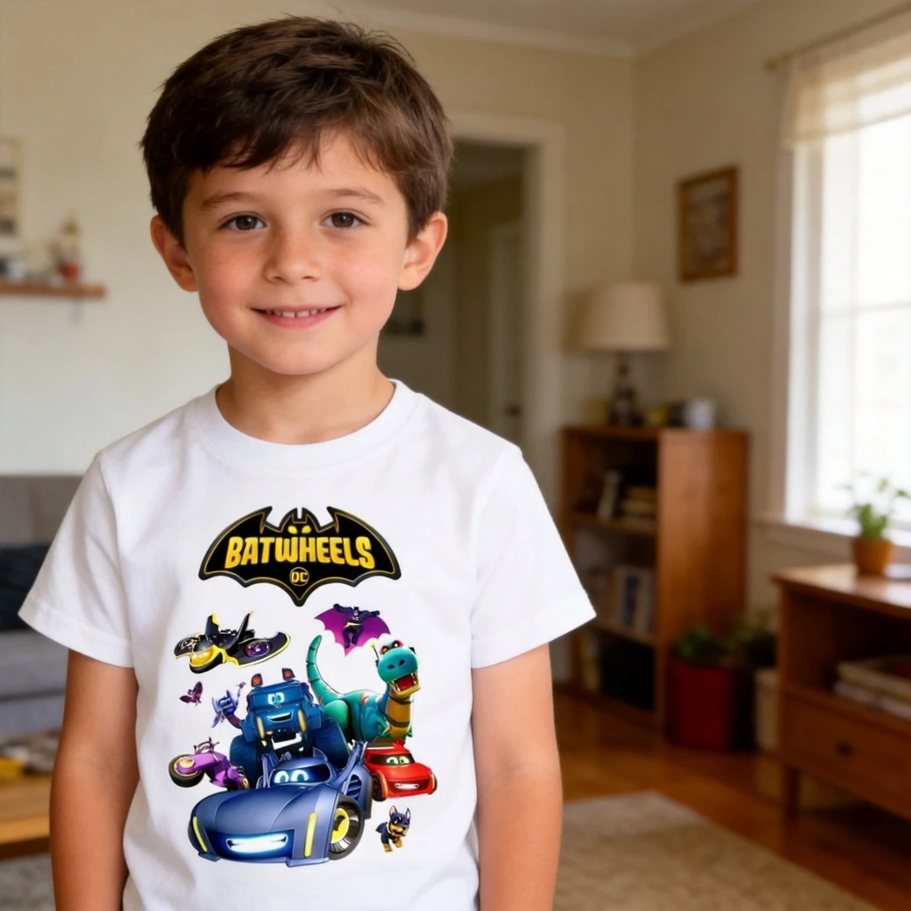 Funny Batwheels Short Sleeve Kids Clothing T-Shirts Summer
